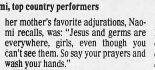 "Jesus and germs are everywhere" (1985). - 