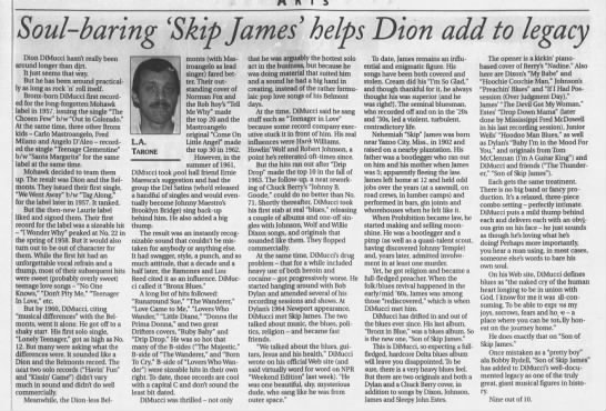 Soul-baring 'Skip James' helps Dion add to legacy - 