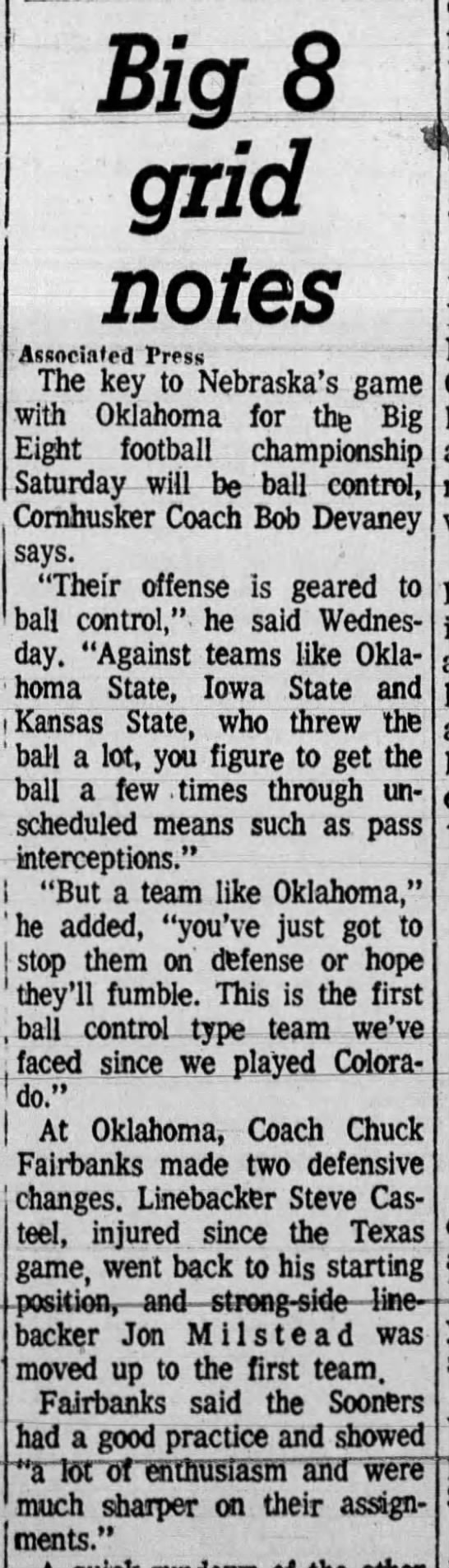 1970.11.18 Wednesday practices, Oklahoma and Nebraska - 