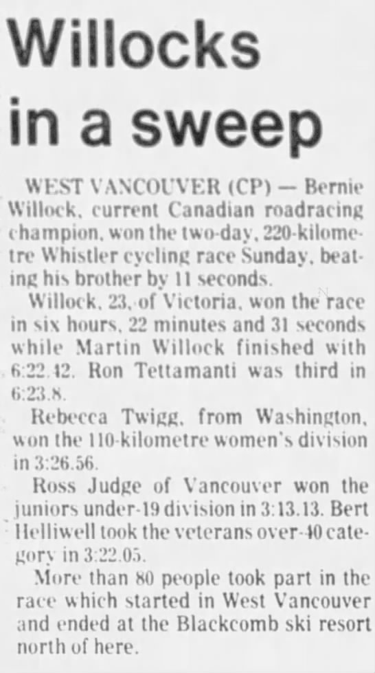 1981 Whistler cycling race - 