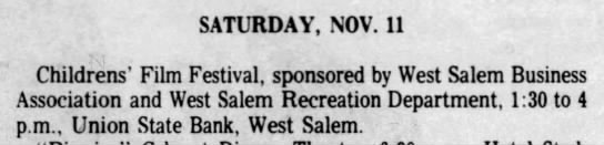 1978 West Salem Business Association Sponsors Children's Film Festival - 