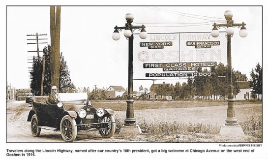 Lincoln Highway near Goshen, Indiana 1914 - 