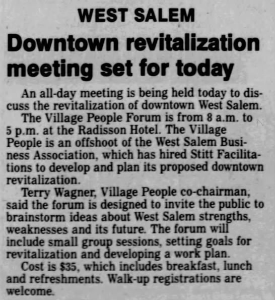 2001 West Salem Business Association offshoot discusses downtown revitalization - 