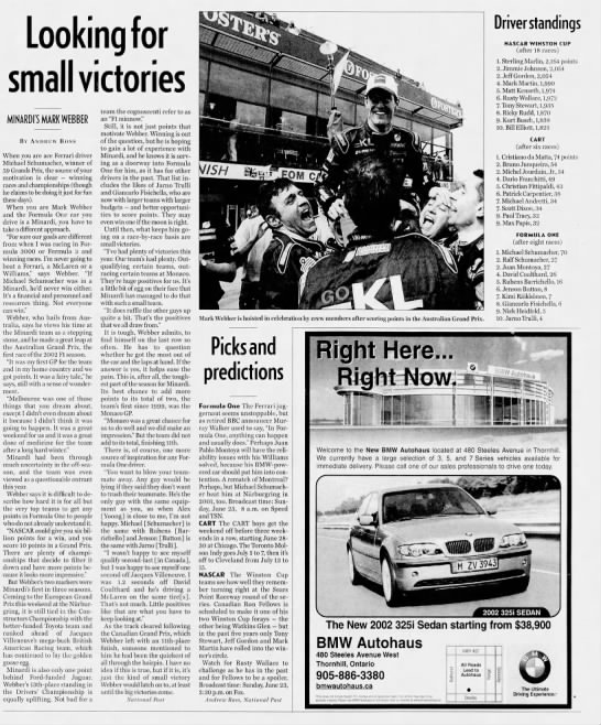 Mark Webber Profile National Post 21 June 2002 - 