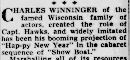 Charles Winninger's "Happy New Year" (1951). - 