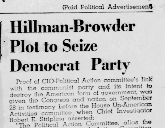 Hillman-Browder seize Democrat Party, 1944 - 