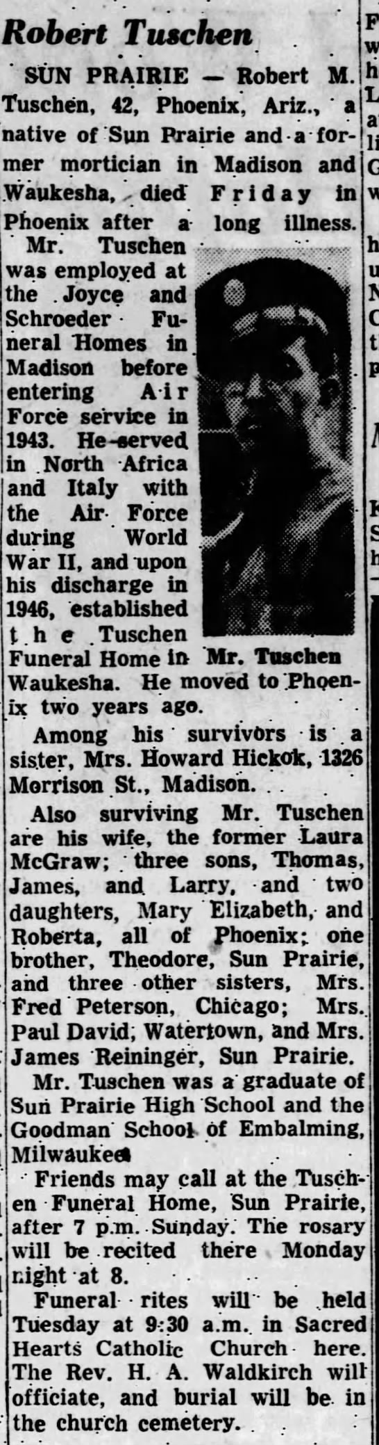 Robert Tuschen - obituary - 