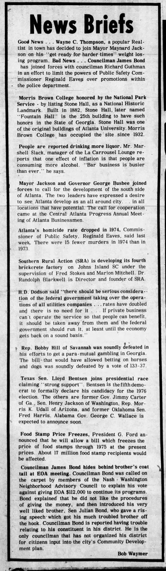 News Briefs 1975 - The Atlanta Voice - 