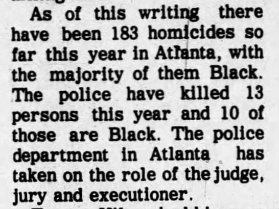 Black People Killed By Atlanta Police - 
