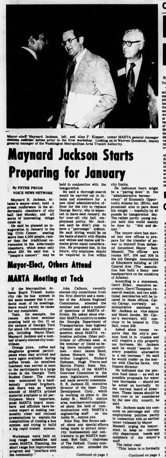 Maynard Jackson prepares to take office - 