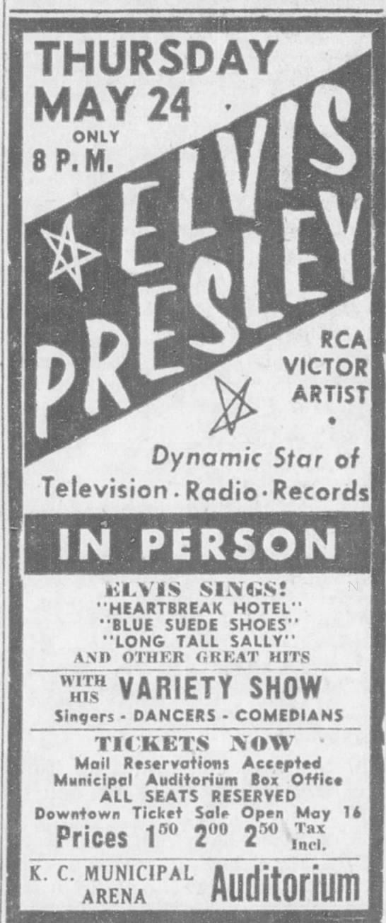Ad for Elvis Presley concert, 1956 - 
