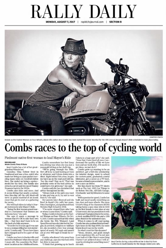 Combs races to the top of cycling world (Jessi Combs) - 