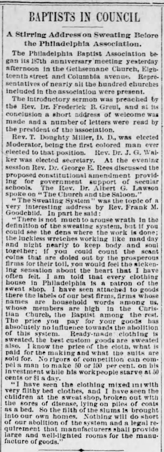 Baptists in Council, The Tiems (Philadelphia, Pennsylvania) October 3, 1894, page 8 - 