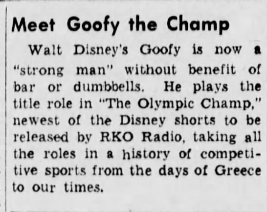 Goofy - “The Olympic Champ” - 