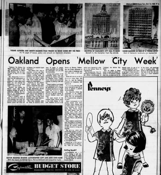 Oakland Opens 'Mellow City Week' - Oakland Tribune October 12, 1969 - 
