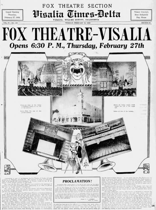 Fox theatre Visalia opening - 