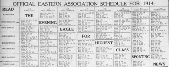 1914 Eastern Association schedule - 