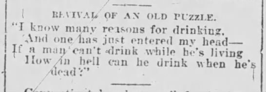 "I know many reasons for drinking..." (1916). - 