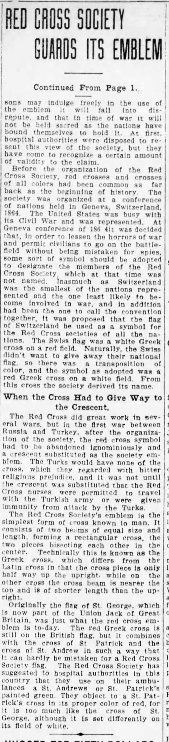 Heraldry Clipping: (Part 2) Red Cross Society Guards Its Emblem - 