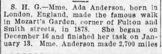 Ada Anderson, famous female pedestrian - 