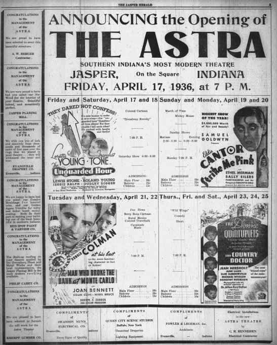 Astra theatre opening - 