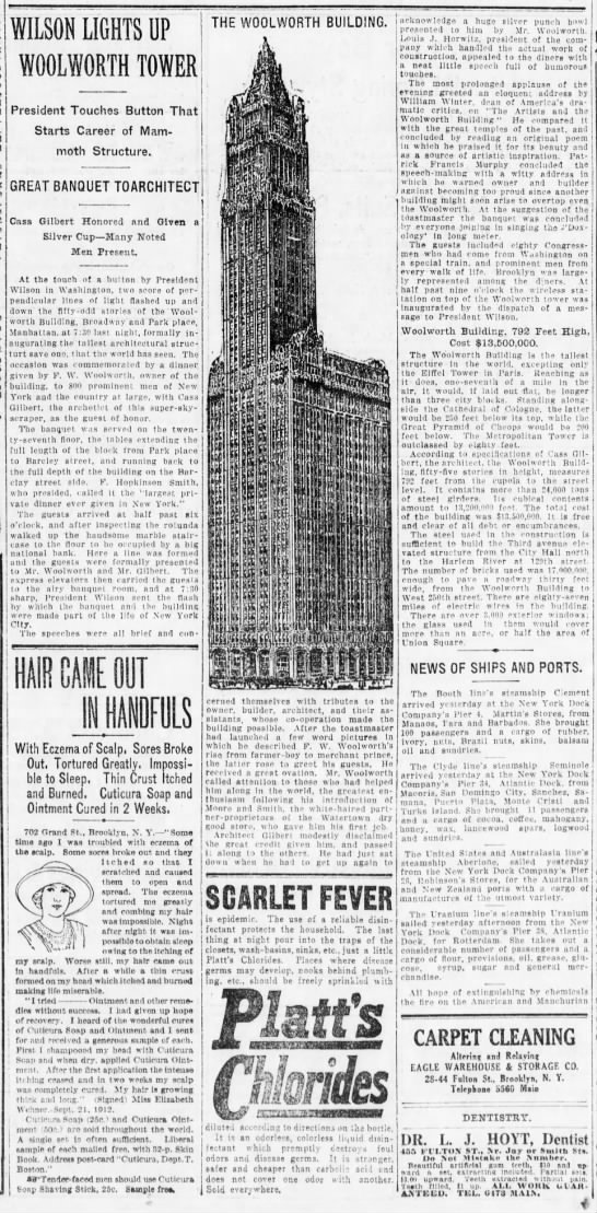 Cass Gilbert - Brooklyn Daily Eagle (Brooklyn, NY) 25 Apr 1913, Fri pg9 - 