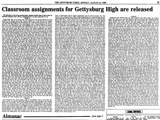 Clipping from The Gettysburg Times