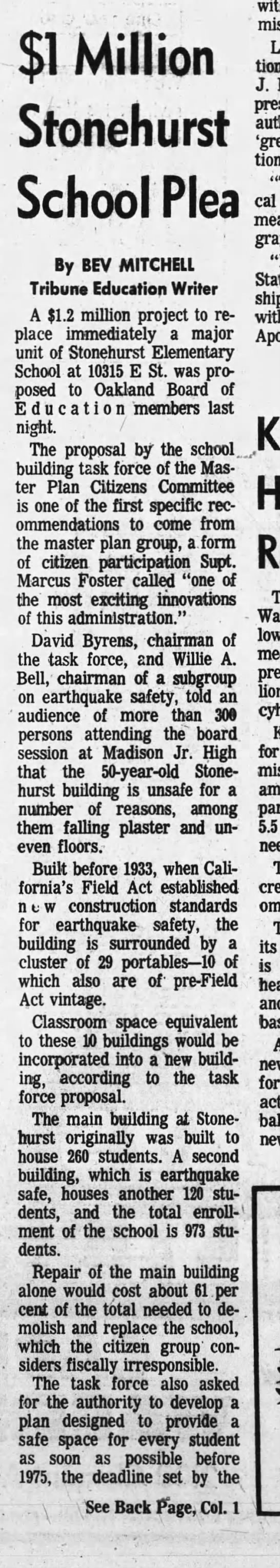 $1 Million Stonehurst School Plea - Jan 05, 1972 - 