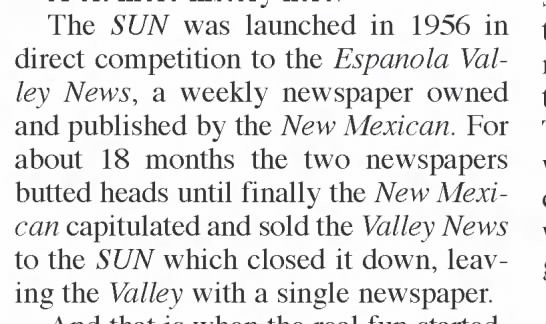 The Rio Grande Sun purchases Espanola Valley News and shuts it down - 