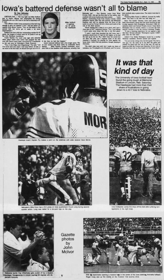1982 Nebraska-Iowa football photos - 