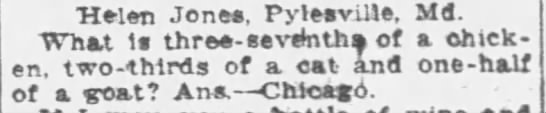 "Chicago" riddle (1921). - 