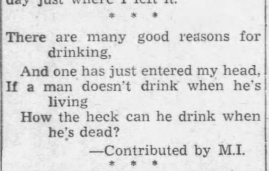 "There are many good reasons for drinking..." (1948). - 