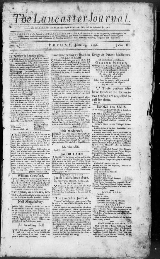 The Lancaster Journal - June 24, 1796 - 
