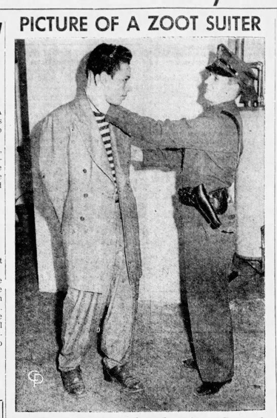 Newspaper photo of a man wearing a zoot suit - 