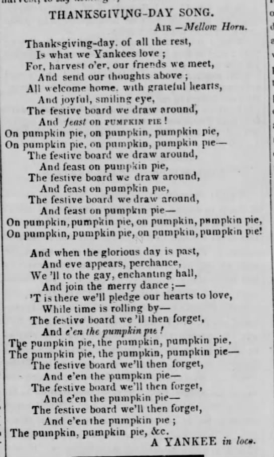 1840 pumpkin pie song - 