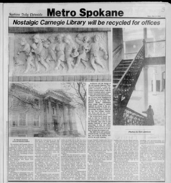 Carnegie library in Spokane to become office building - 