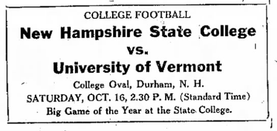 New Hampshire State College vs. University of Vermont - 