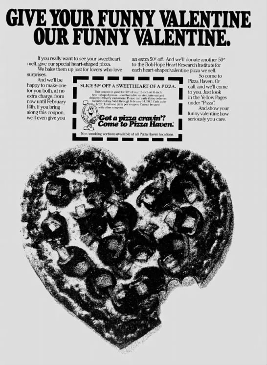 Heart-shaped pizza ad - 
