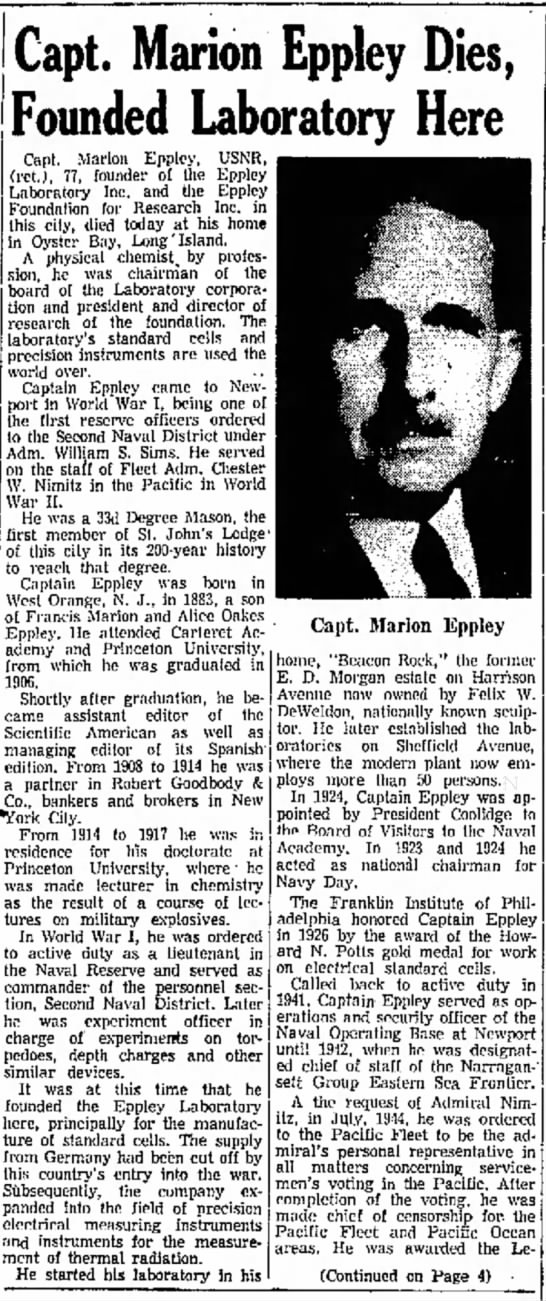 Capt. Marion Eppley obituary - 
