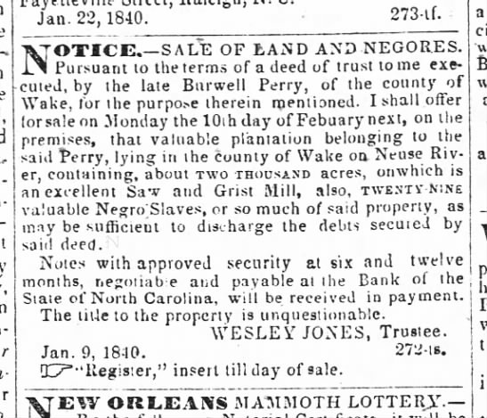 Burwell Perry Land 1840 - 