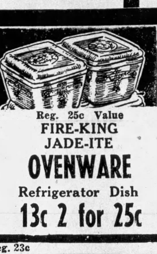 ad for jadeite refrigerator dish - 