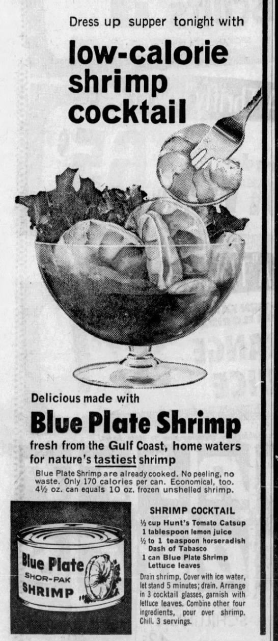 Shrimp cocktail served in a glass (1967) - 
