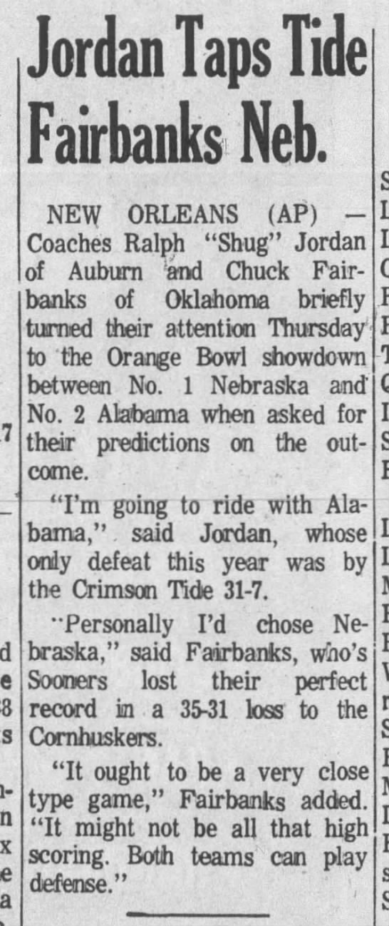 1972 Orange Bowl, coaches' predictions - 