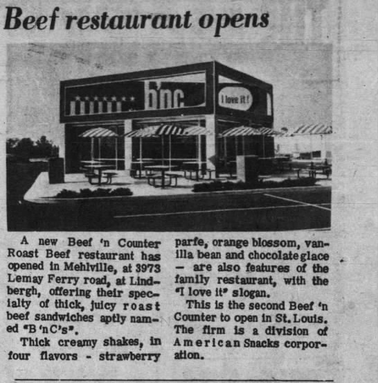 Beef N'Counter (B'NC) 1969 - 