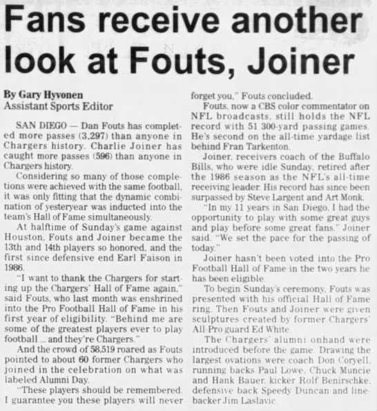 Fouts and Joiner, 20 Sep 1993 - 