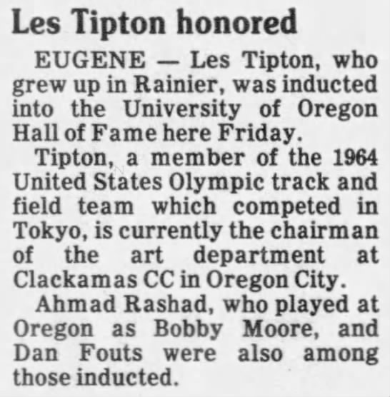 University of Oregon Hall of Fame, 7 Nov 1992 - 