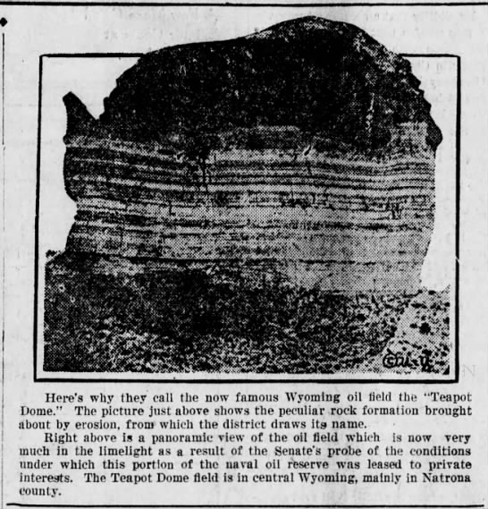 Image of Teapot Rock, which gave the Teapot Dome oil field its name - 