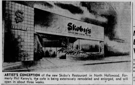 The Phil Kenny Cafe (home of "Happy Hour") became Skoby's (1951). - 