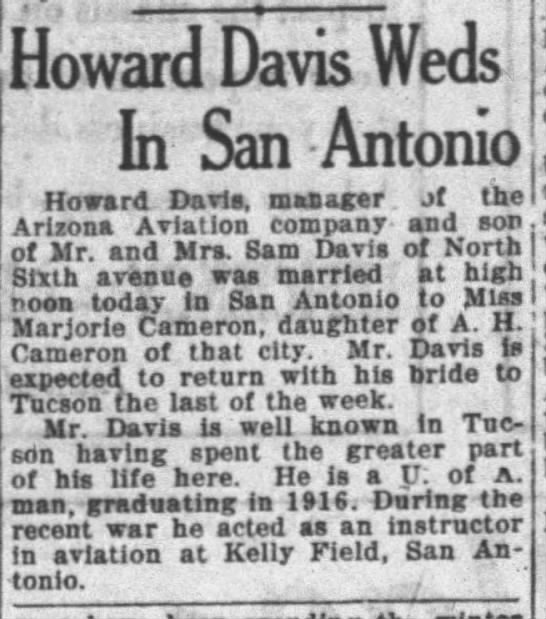 Howard Davis Weds in San Antonio - 