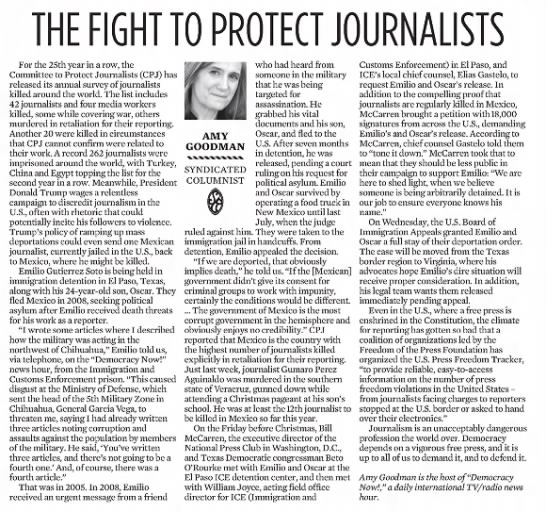 The Fight to Project Journalists, Amy Goodman - 